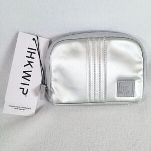 IHKWIP Womens RFID Zip Around Wallet Carry Your Confidence Silver Nylon Travel